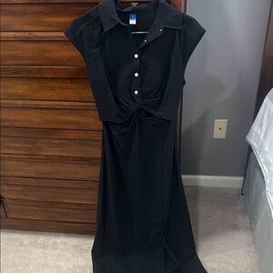 Old Navy Black Button-Up Maxi Dress